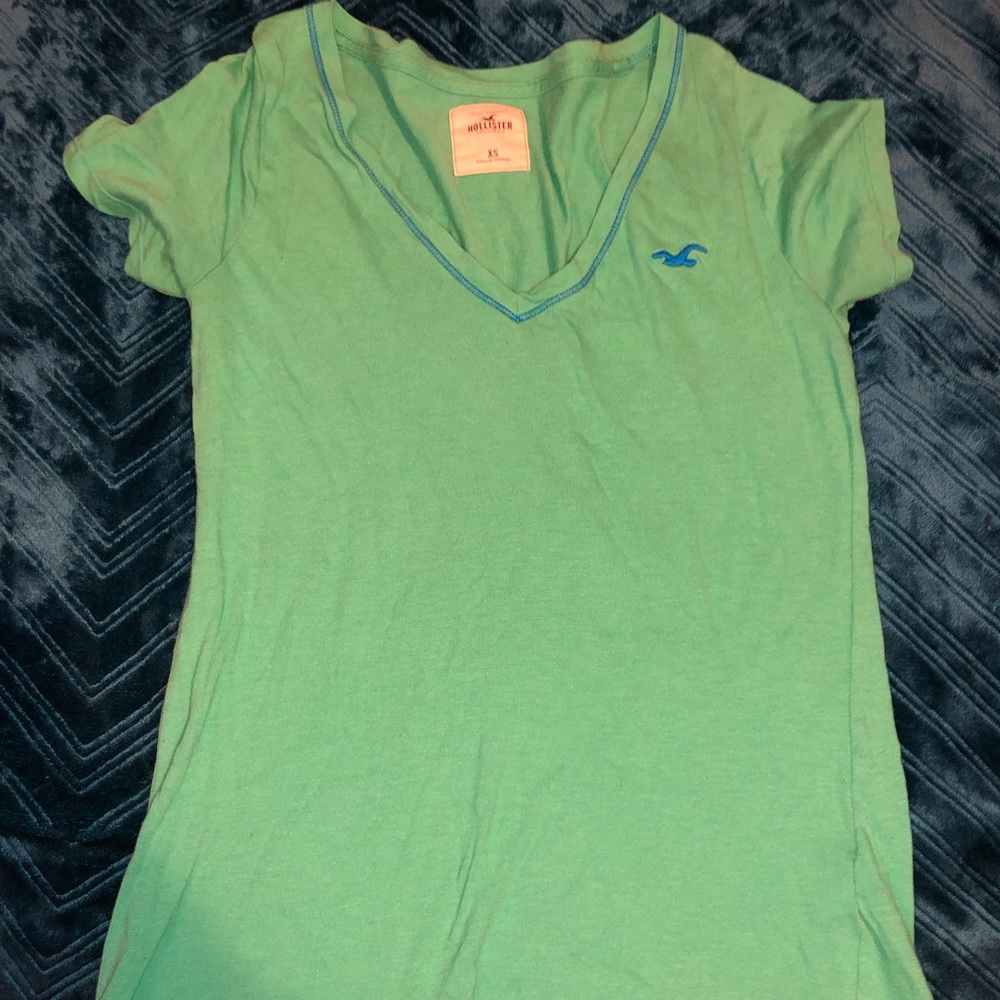 Green hollister vneck